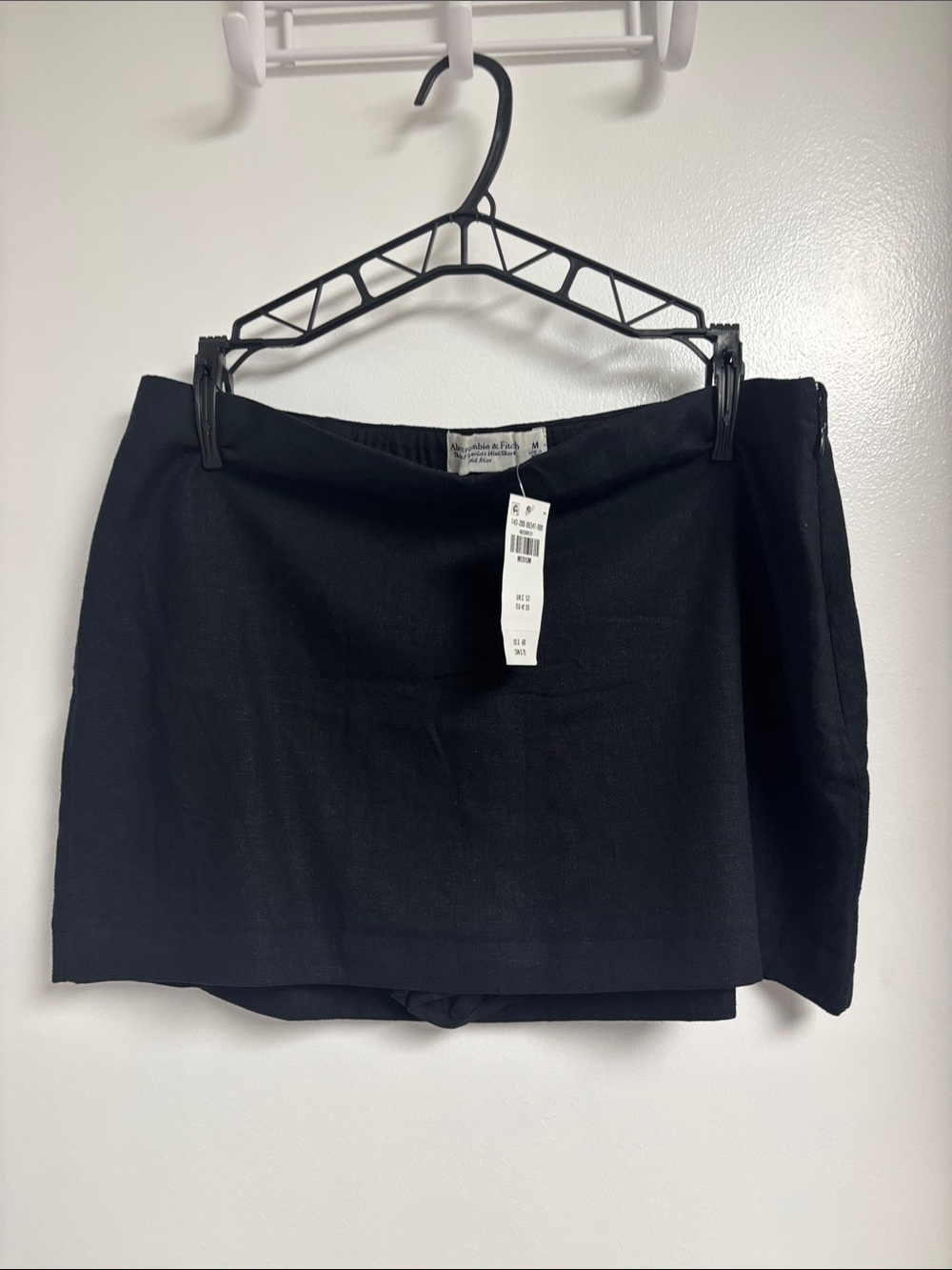 SALE🔥 Abercrombie & Fitch Black linen blend Women's Scarlett Mini Skort mid rise